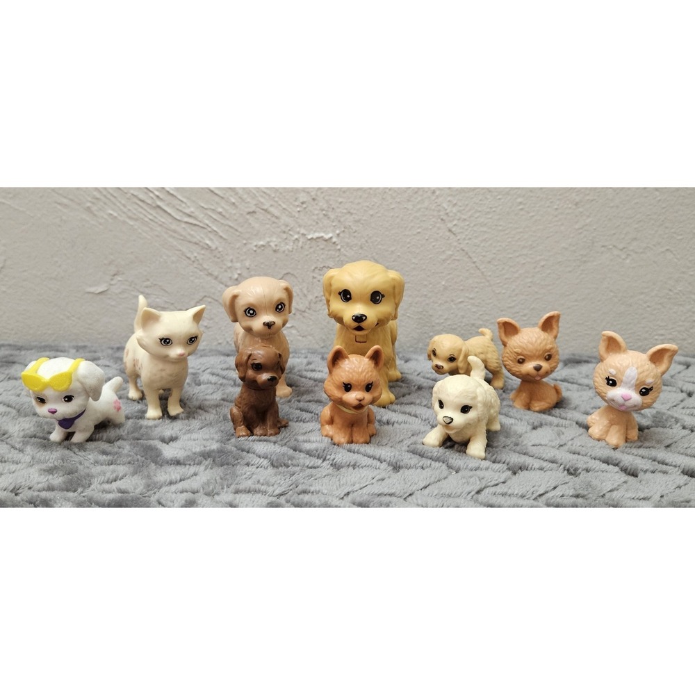 Barbie Doll Pets Mixed Figures Animals Dogs Cat Lot of 10 Bundle